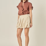 Linen Ruffle Shirt