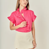 Linen Ruffle Shirt
