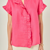 Linen Ruffle Shirt