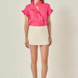 Linen Ruffle Shirt