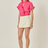 Linen Ruffle Shirt