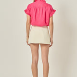 Linen Ruffle Shirt