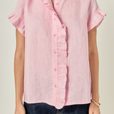 Linen Ruffle Shirt