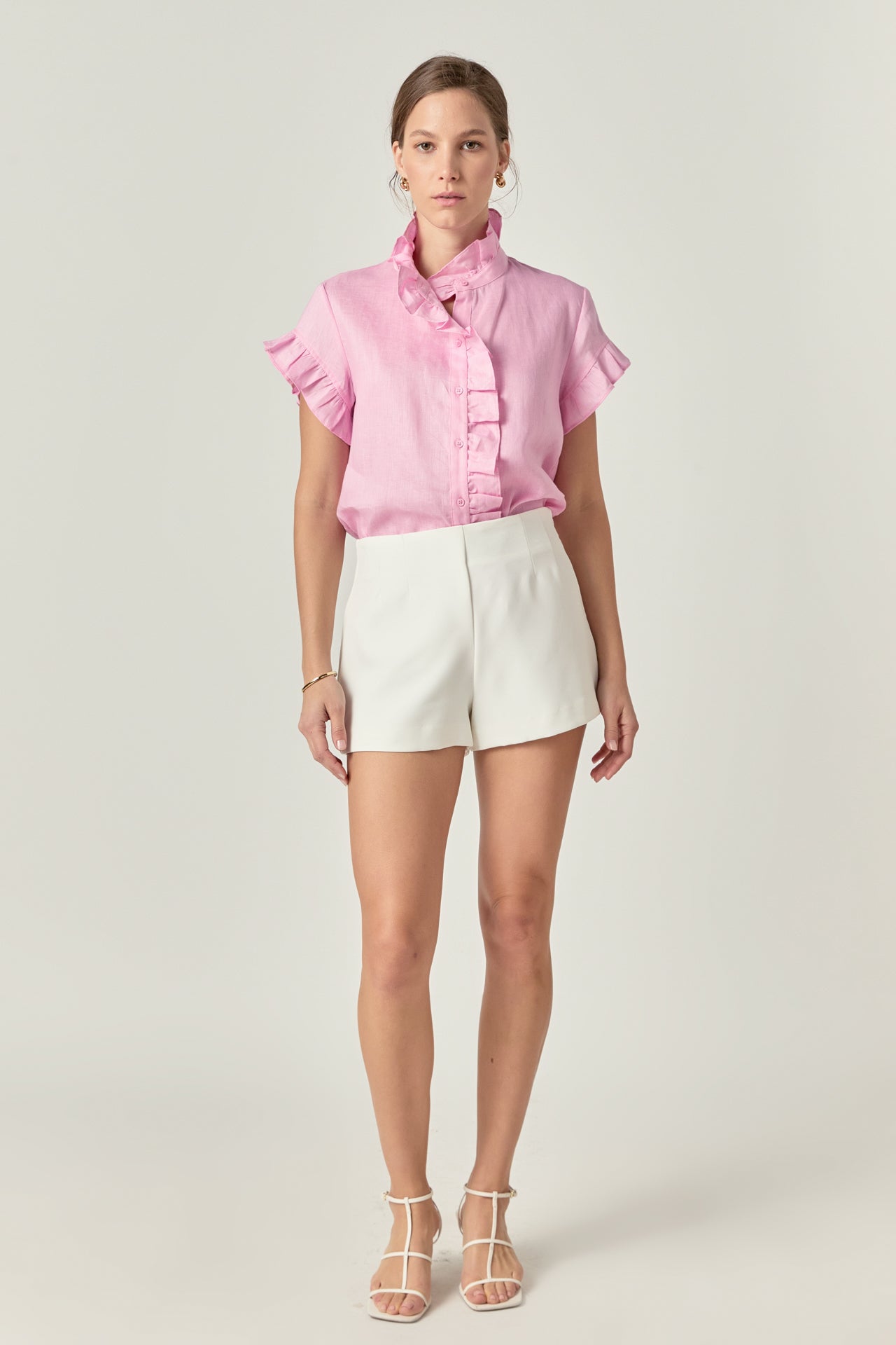 Linen Ruffle Shirt