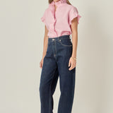 Linen Ruffle Shirt