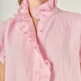 Linen Ruffle Shirt