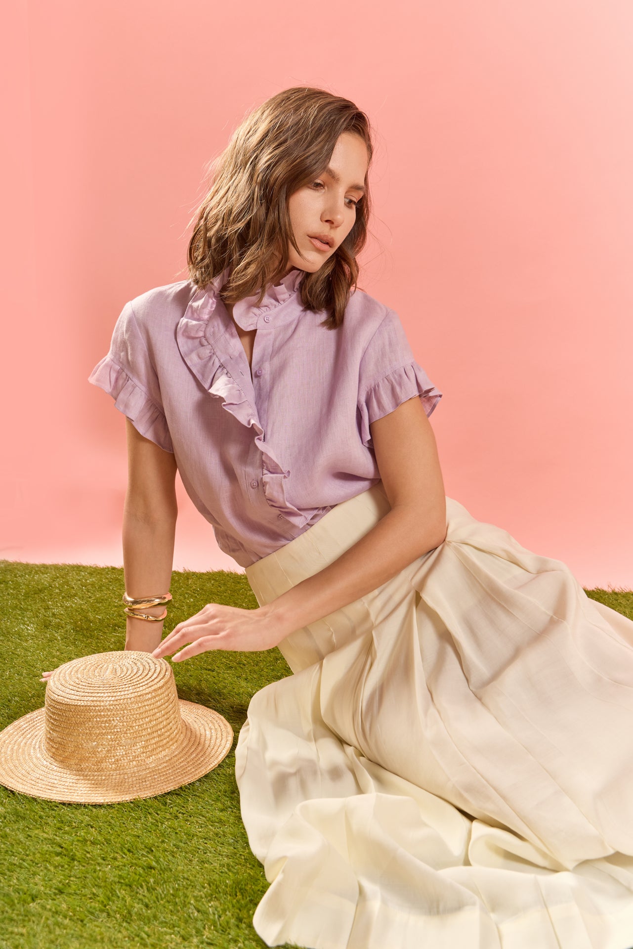 Linen Ruffle Shirt – English Factory
