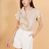 Linen Ruffle Shirt