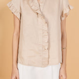 Linen Ruffle Shirt
