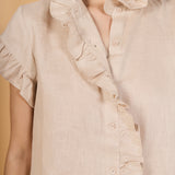 Linen Ruffle Shirt