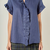 Linen Ruffle Shirt