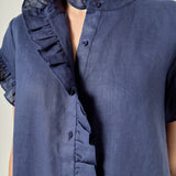 Linen Ruffle Shirt