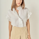 Linen Ruffle Shirt