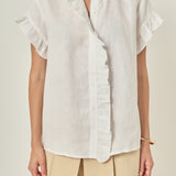 Linen Ruffle Shirt