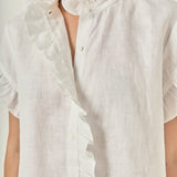 Linen Ruffle Shirt