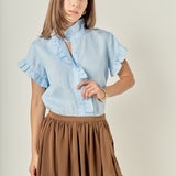 Linen Ruffle Shirt