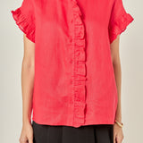 Linen Ruffle Shirt