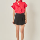 Linen Ruffle Shirt