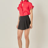 Linen Ruffle Shirt