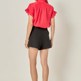 Linen Ruffle Shirt