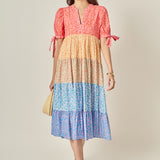 Tiered Bloom Midi Dress