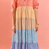 Tiered Bloom Midi Dress