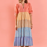 Tiered Bloom Midi Dress