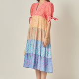 Tiered Bloom Midi Dress