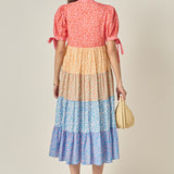 Tiered Bloom Midi Dress