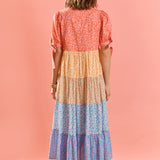 Tiered Bloom Midi Dress