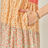 Tiered Bloom Midi Dress