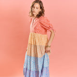 Tiered Bloom Midi Dress