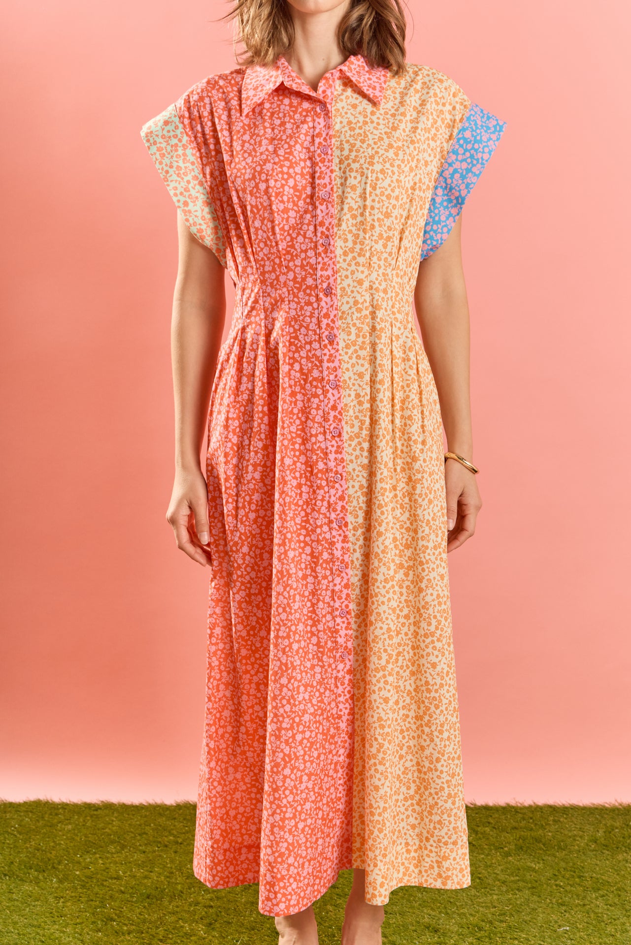 english factory colorblock midi dress English Factory