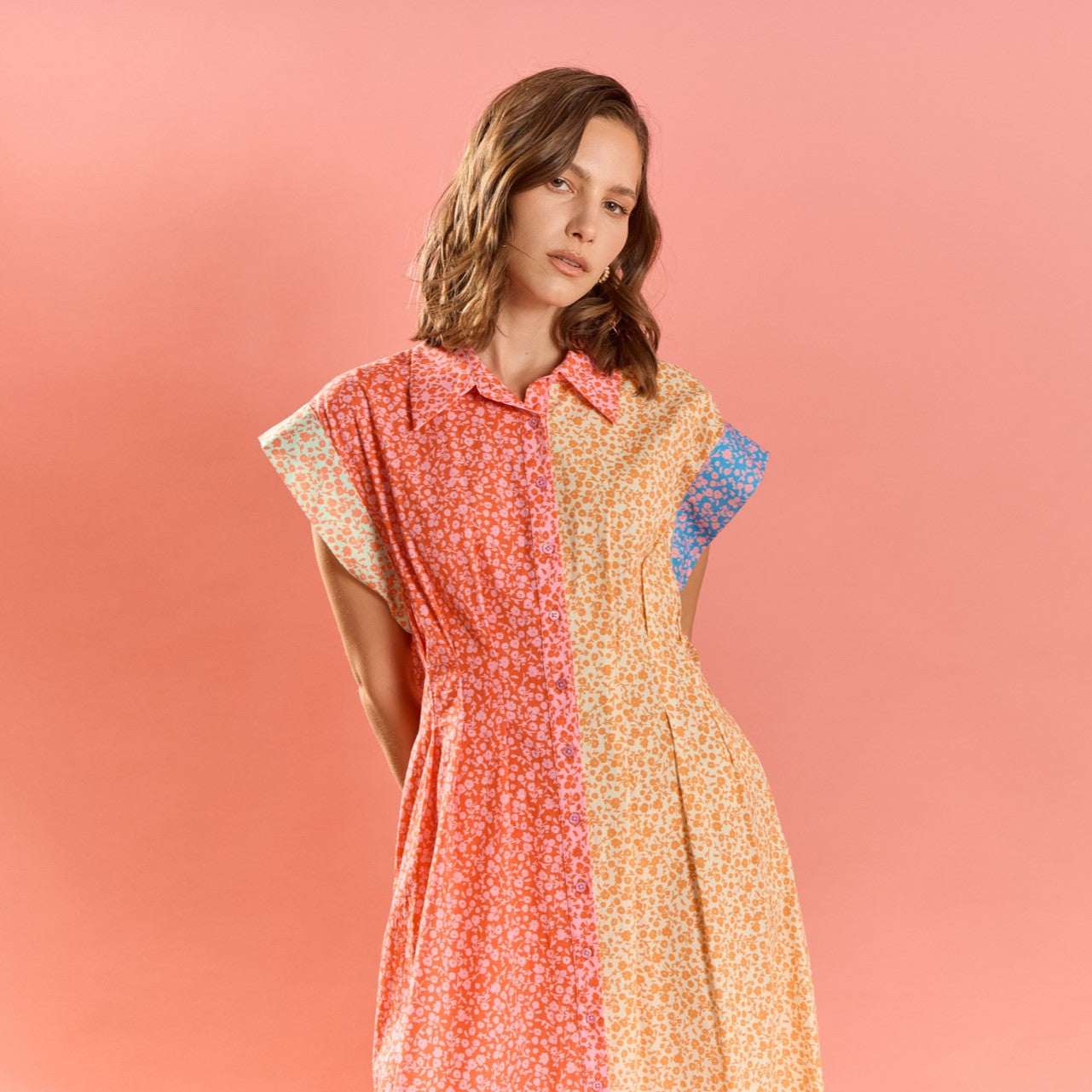 english factory colorblock midi dress English Factory