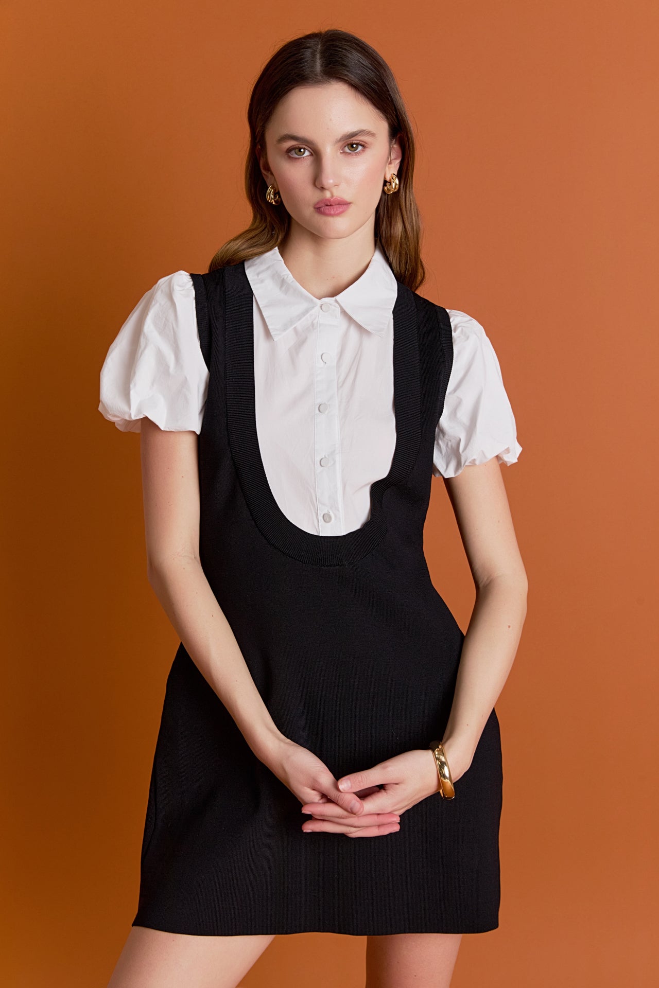 Bubble Scoop Neck Dress English Factory Bubble Scoop Neck Dress English Factory