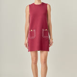 Stitch Detail Knit Mini Dress