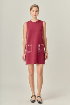 Stitch Detail Knit Mini Dress