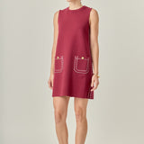 Stitch Detail Knit Mini Dress