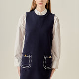 Stitch Detail Knit Mini Dress
