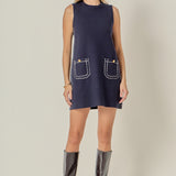 Stitch Detail Knit Mini Dress