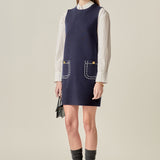 Stitch Detail Knit Mini Dress