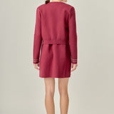 Stitch Detail Puff Sleeve Cardigan