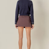 Stitch Detail Puff Sleeve Cardigan