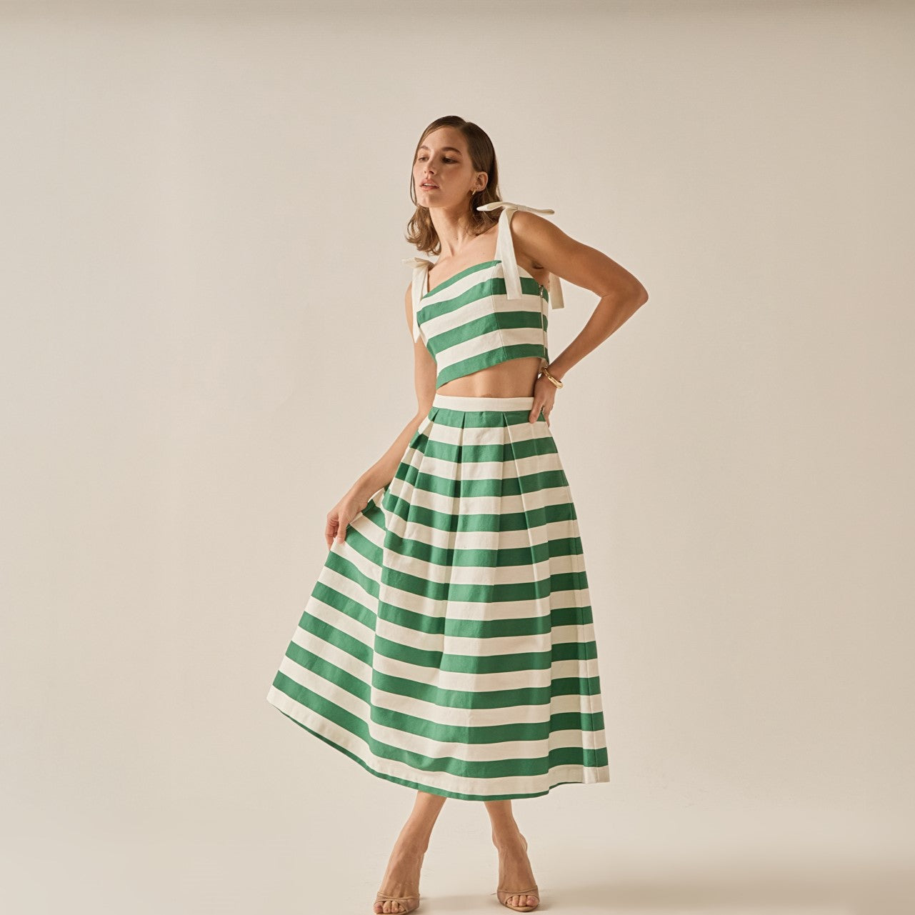 Bold Stripe Midi Skirt