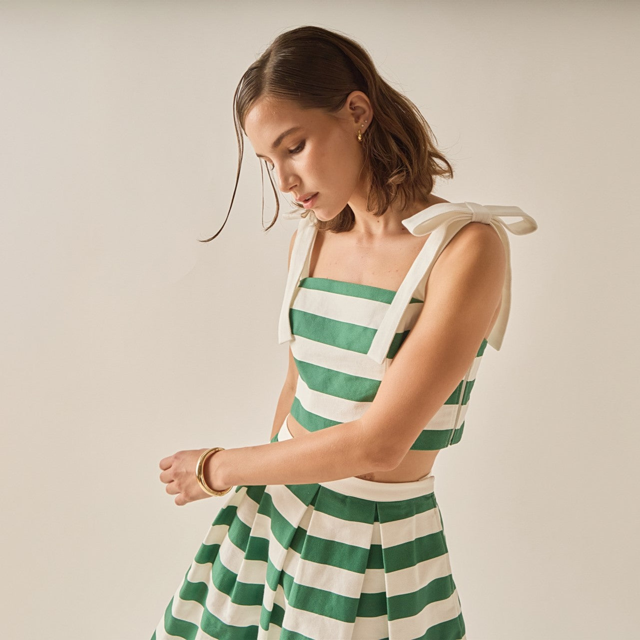 Bold Stripe Bow Strap Top