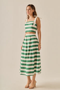 Bold Stripe Midi Skirt