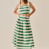 Bold Stripe Midi Skirt