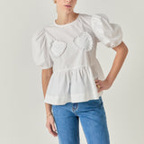 Linda Heart Peplum Top