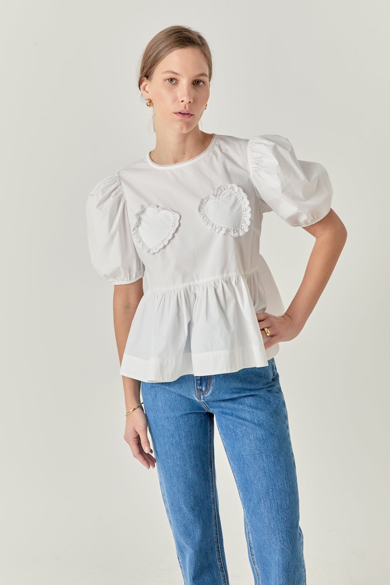 Linda Heart Peplum Top