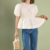 Linda Heart Peplum Top
